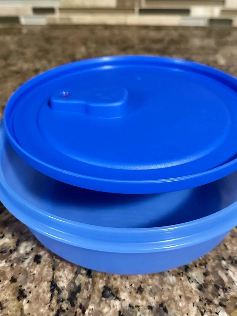 Tupperware crystal wave Container 4 1/4 cups - 1 liter - blue color
